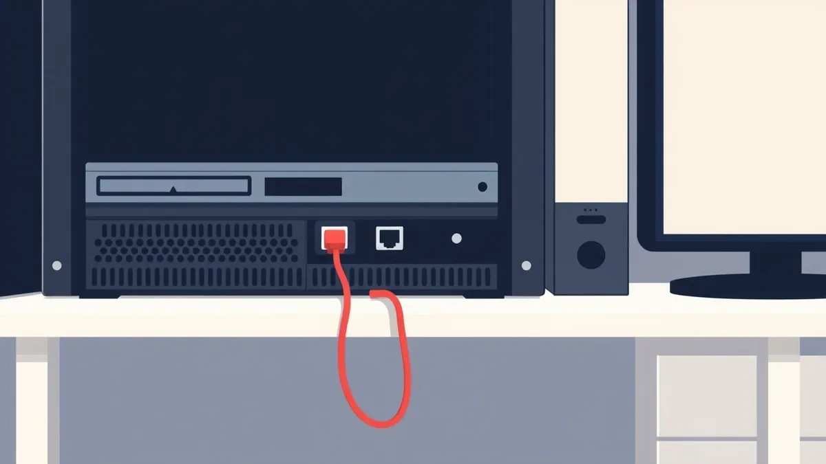 Illustration: A sleek black server blade sits open on a clean white desk, its metal interior exposed.