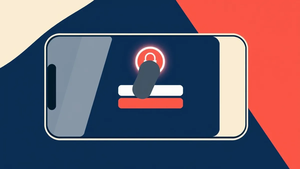 Illustration: A blank smartphone screen displays a generic social login interface with a single button.