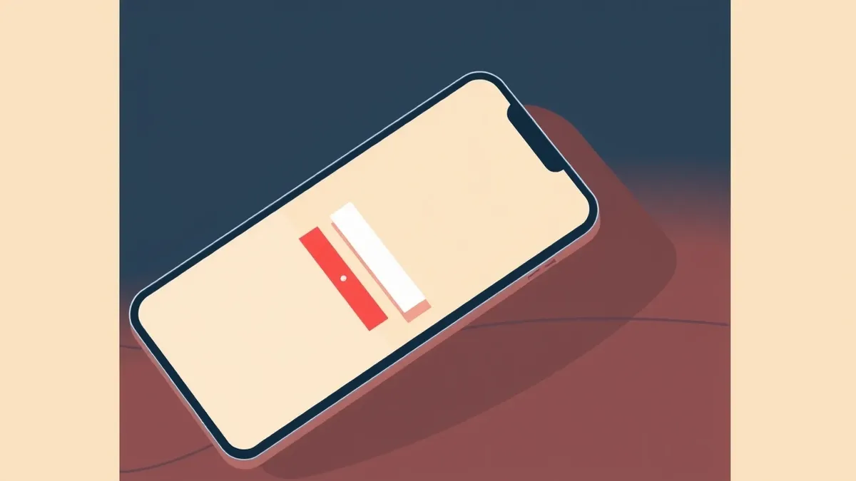 Illustration: A sleek smartphone rests on a wooden table, its screen displaying a blank browser window with a prominent login form.
